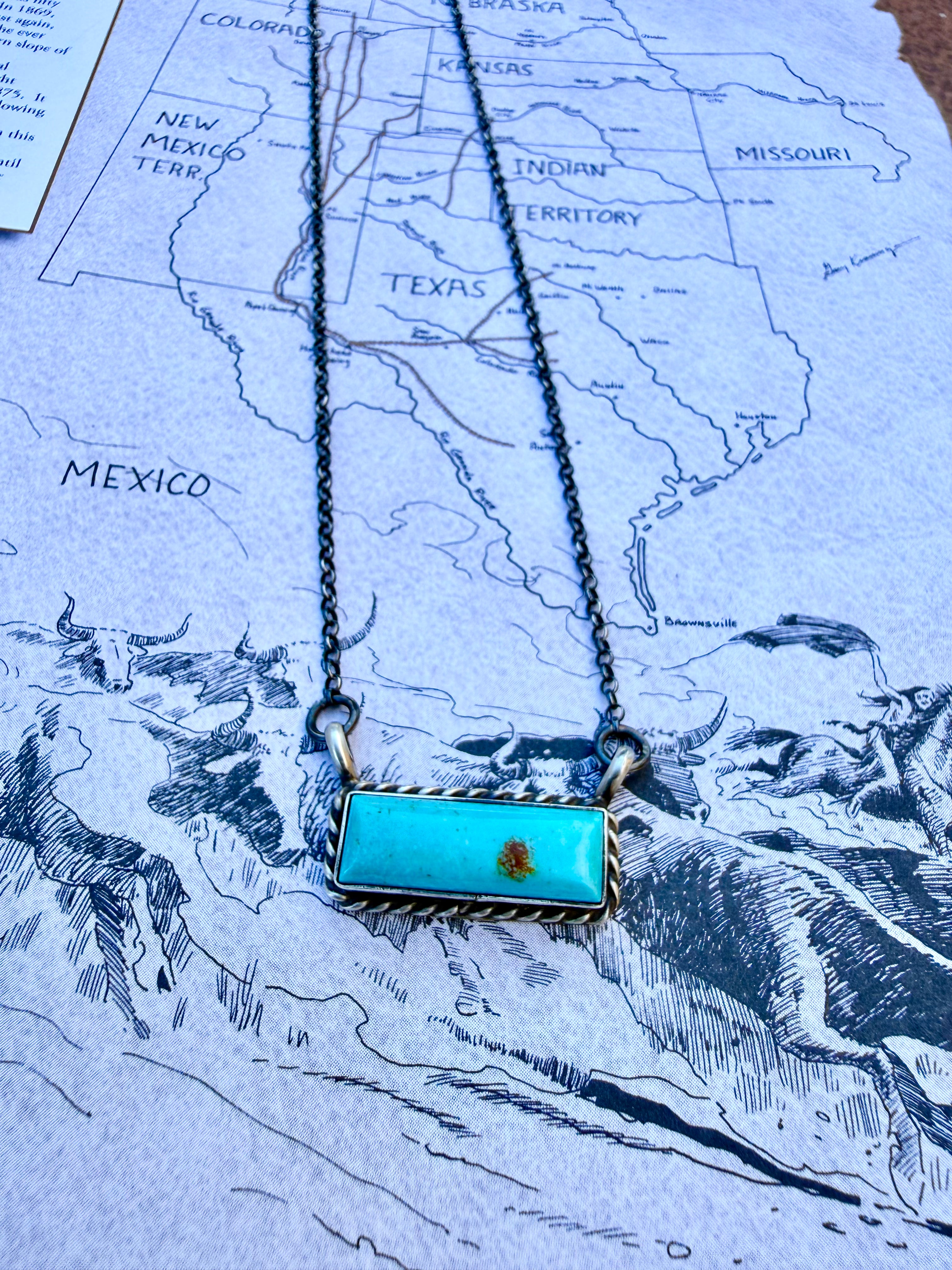 Turquoise Bar Necklace