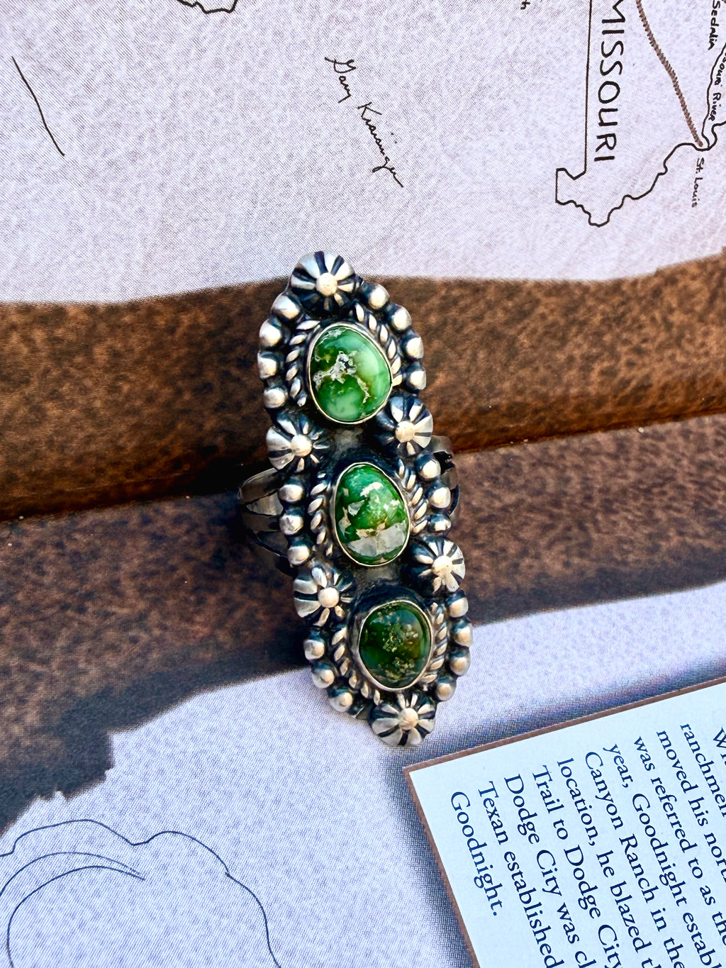 3 Stone Sonoran Gold Ring