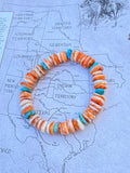 Orange Spiny Heishi Bracelet