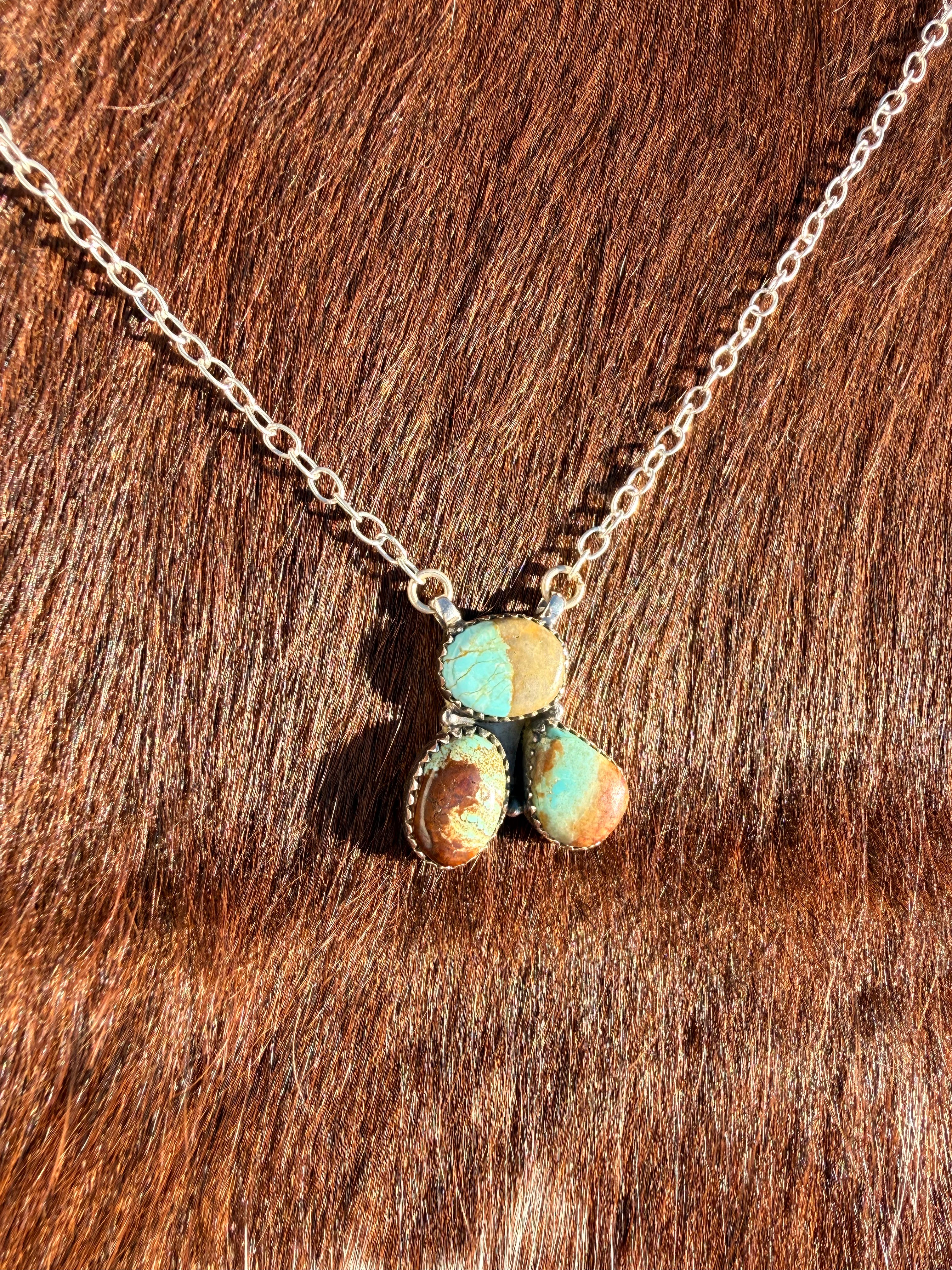 #8 Turquoise 3-Stone Necklace